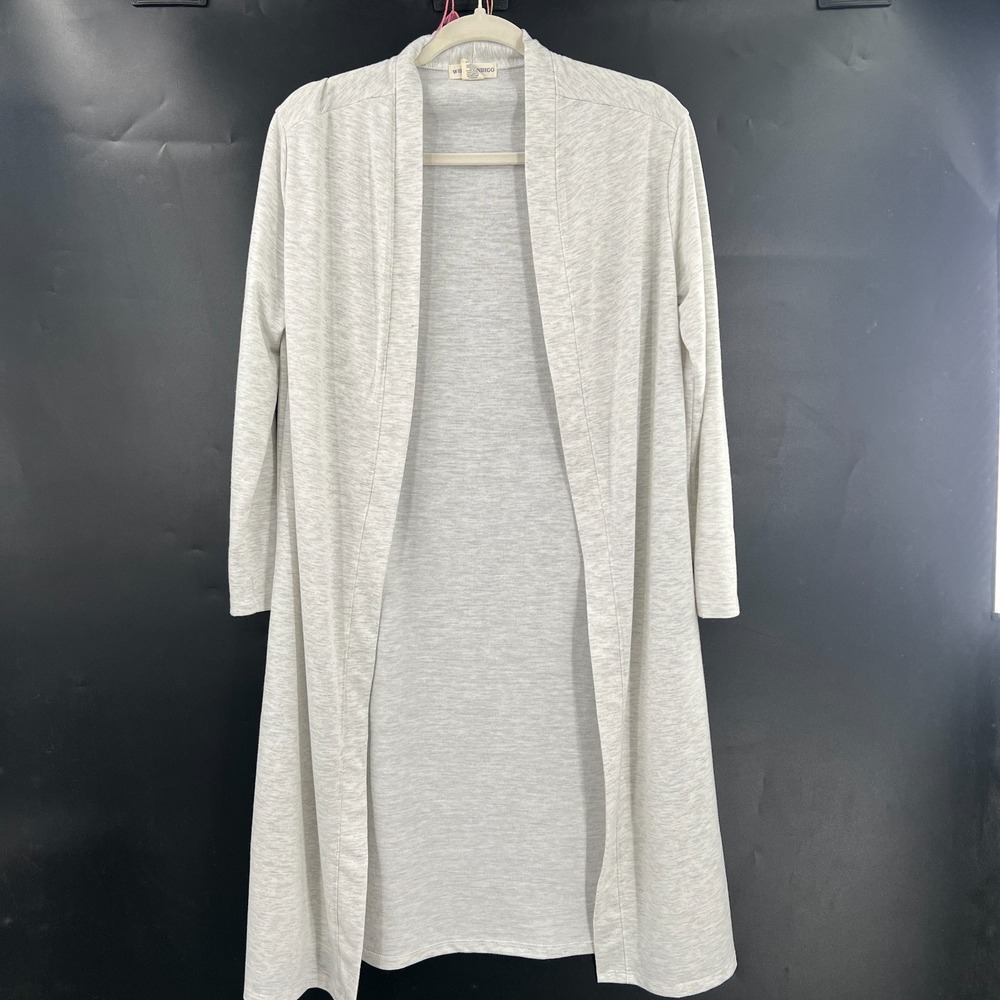 Wild Indigo open front cardigan sweatshirt lightweight gray‎ casual lounge S